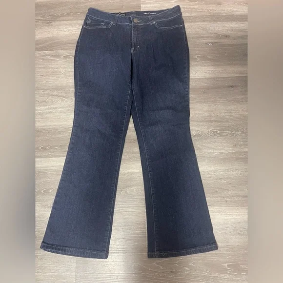 Lee Modern Series Dark Blue Flare Women's Jeans Curvy Fit Bootcut - Picture 2 of 9